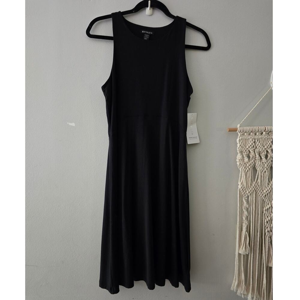 NWT Athleta Santorini Thera Dress Black Sleeveless Size M MT Medium TALL